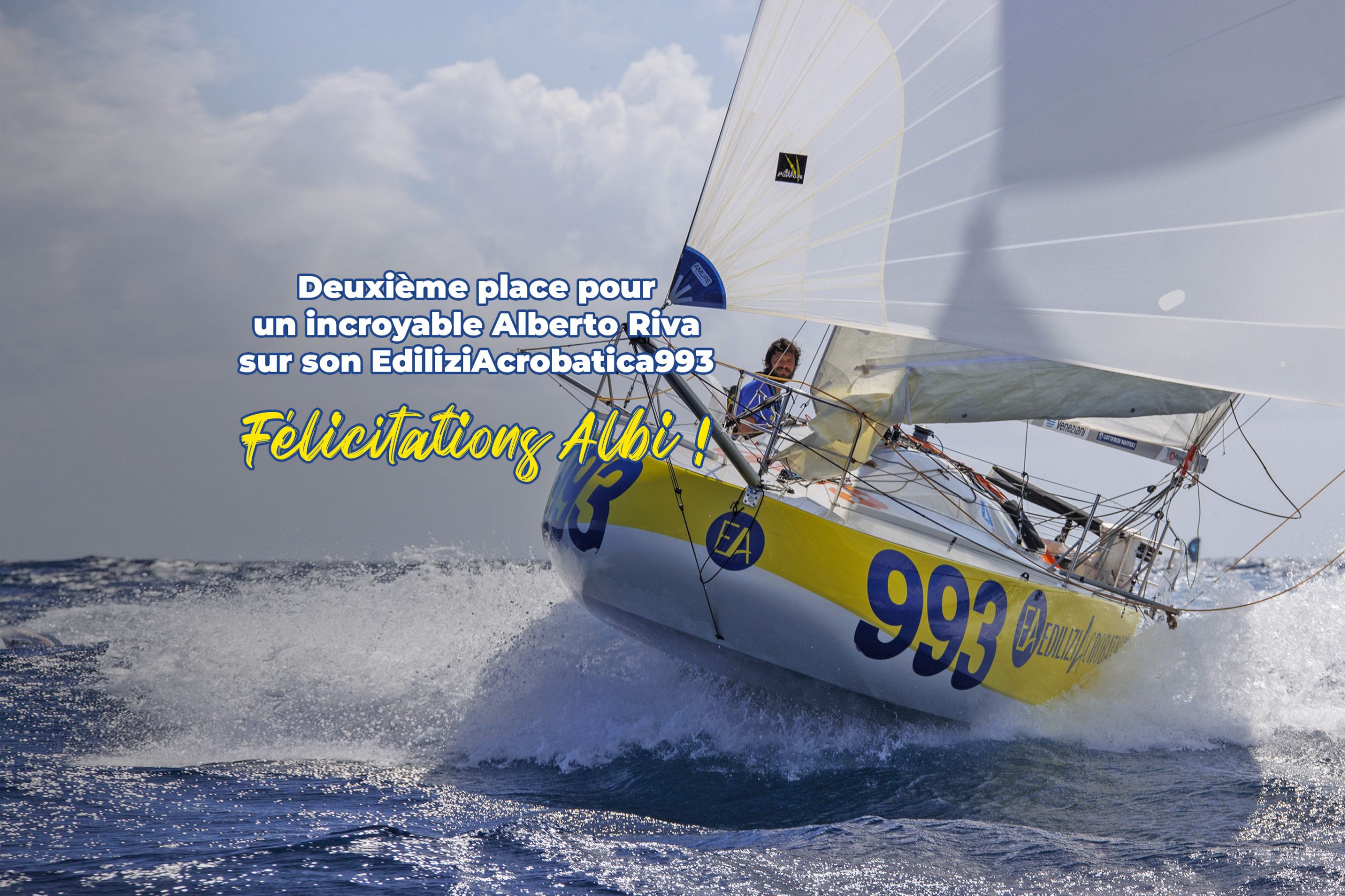 Alberto Riva arrive 2 ème à la Mini transat !