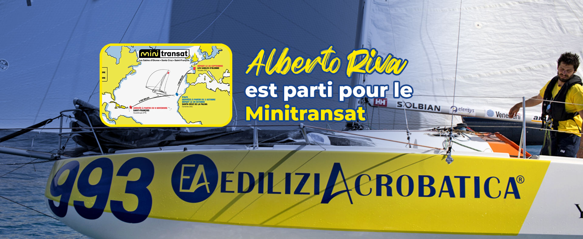 Alberto Riva est parti pour le mini-transat le 27 septembre.